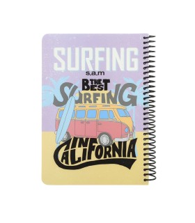 دفتر وزیری جلد P.P سه بعدی 100 برگ سم- طرح SURFING