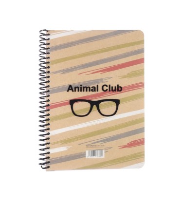 دفتر وزیری جلد P.P سه بعدی 100 برگ سم- طرح Hipster Animals