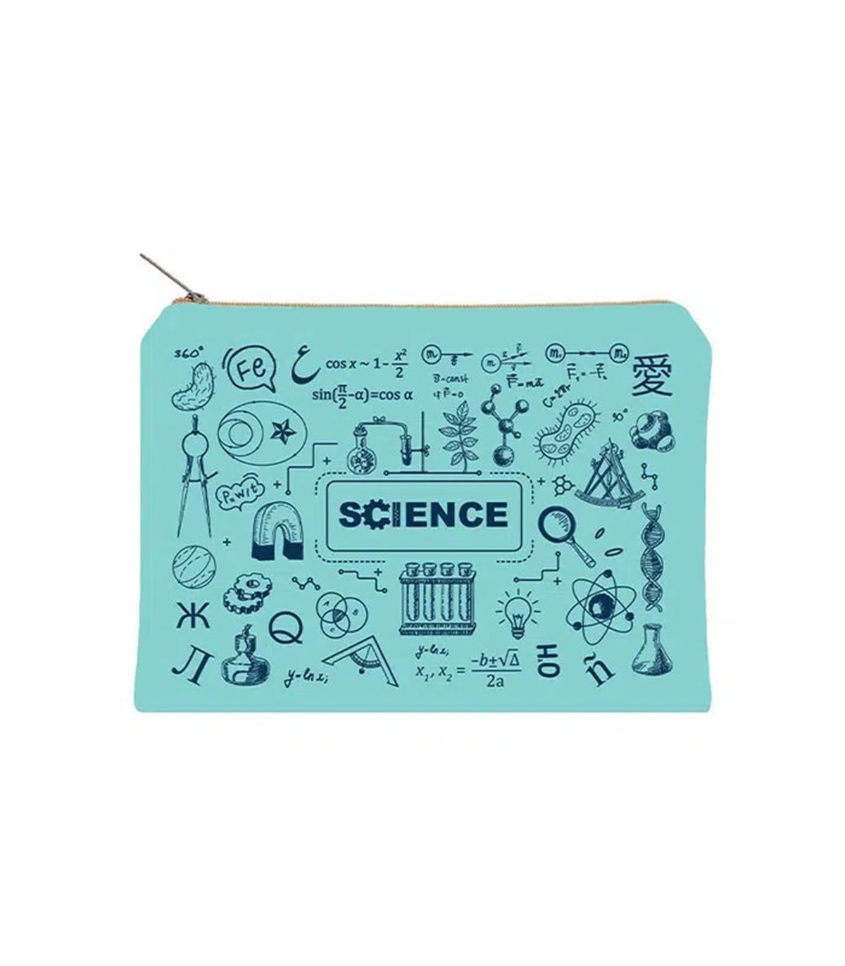 زیپ کیف دات نوت مدل Science سایز A5 رنگ فیروزه ای