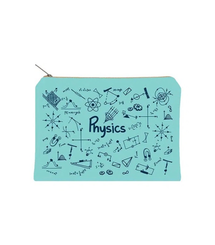 زیپ کیف دات نوت مدل Physics سایز A5 رنگ فیروزه ای