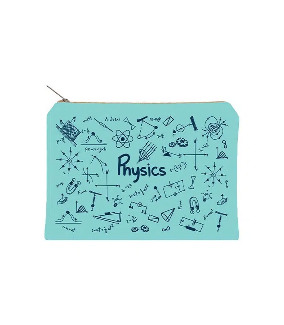 زیپ کیف دات نوت مدل Physics سایز A5 رنگ فیروزه ای