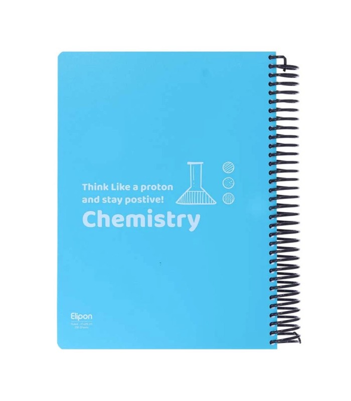 دفتر 200 برگ رحلی سیمی الیپون طرح Chemistry