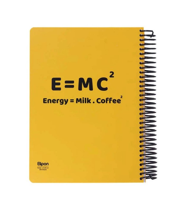 دفتر 200 برگ رحلی سیمی الیپون طرح Energy
