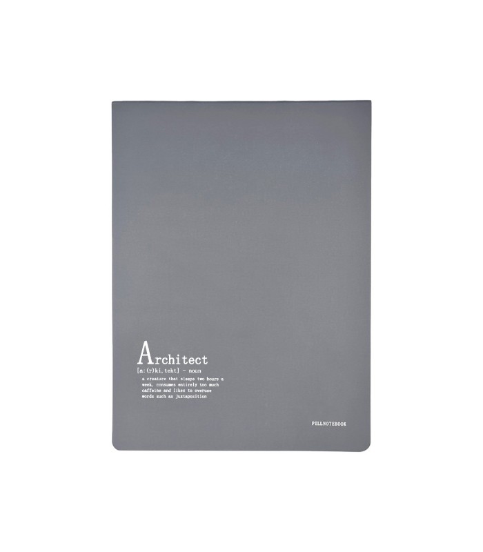 دفتر طراحی پیل مدل کانسپت طرح Architect سایز A4 - رنگ طوسی