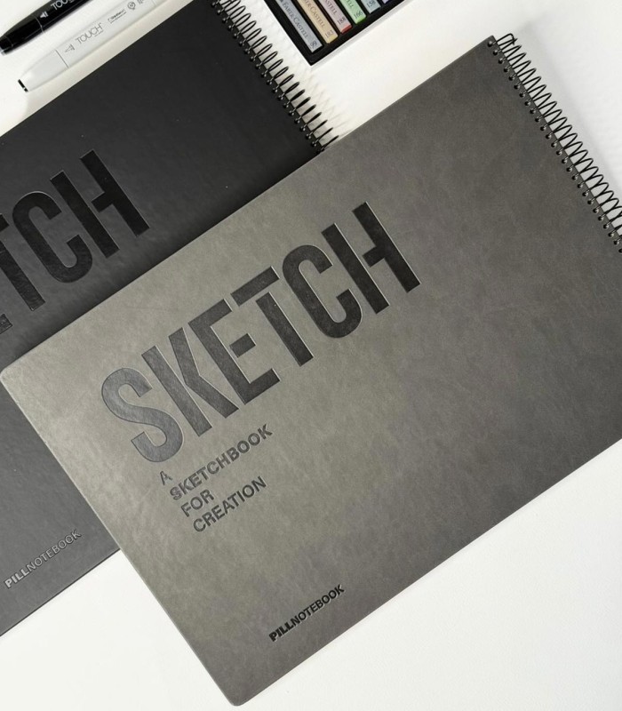 دفتر طراحی 60 برگ پیل مدل SKETCH سایز A5 - رنگ طوسی