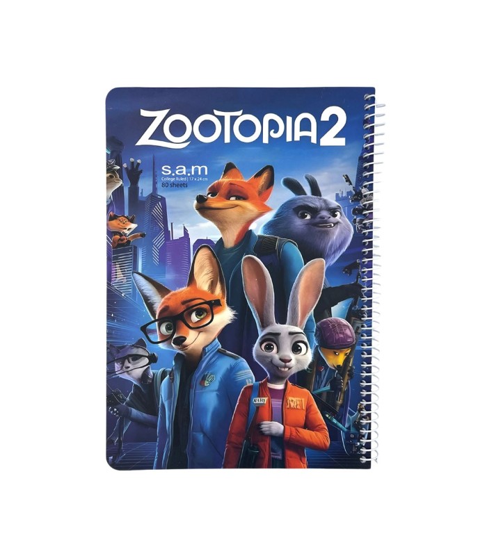 دفترسیمی وزیری فانتزی 80 برگ سم- طرح ZOOTOPIA2