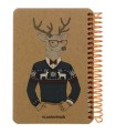 دفترچه سایز A6 سیمی 100 برگ دات نوت سری Coolanimals طرح گوزن جنتلمن
