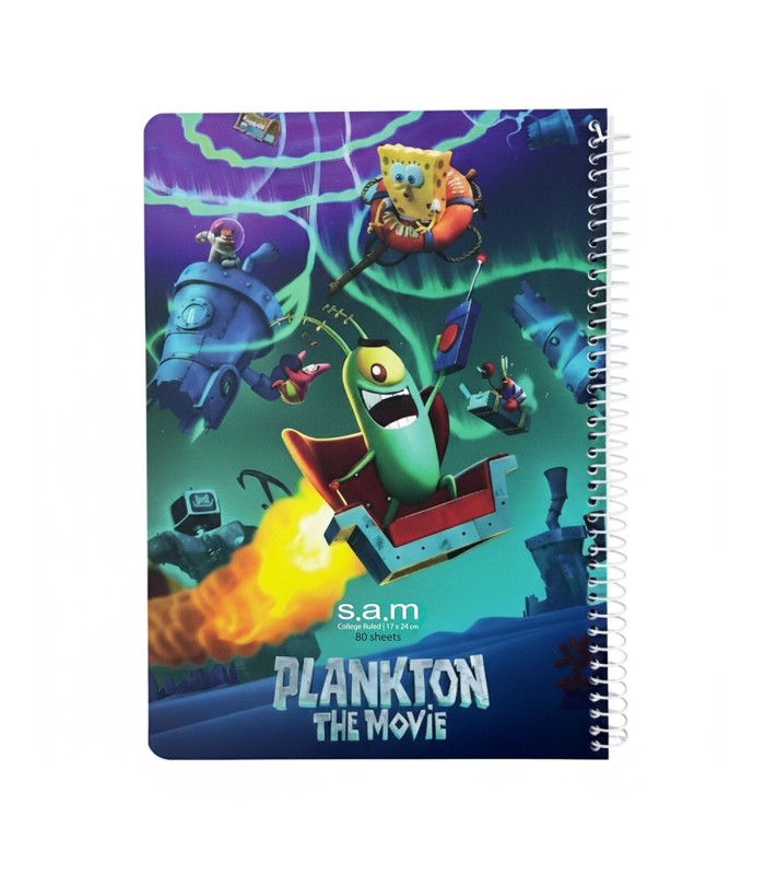 دفترسیمی وزیری فانتزی 80 برگ سم- طرح PLANKTON THE MOVIE