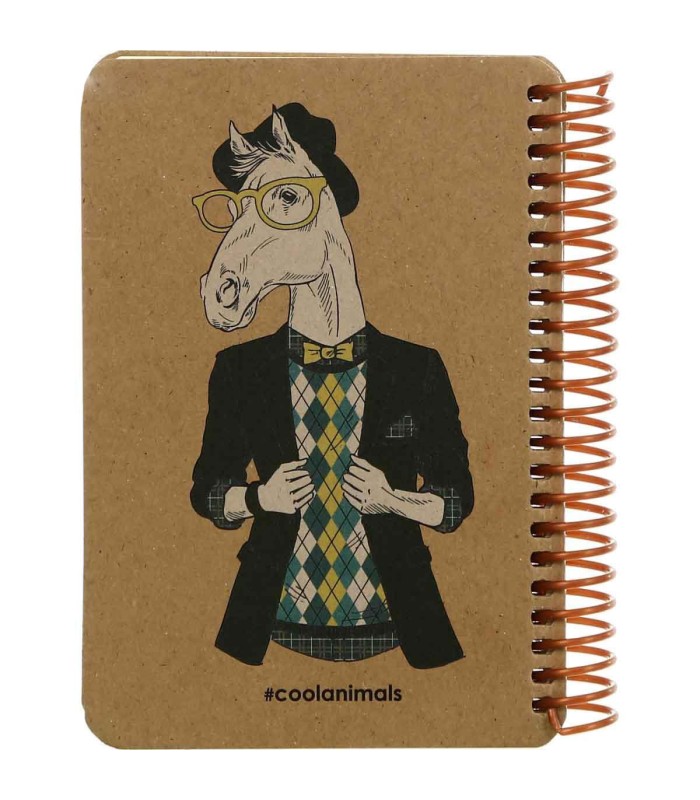 دفترچه سایز A6 سیمی 100 برگ دات نوت سری Coolanimals طرح اسب جنتلمن