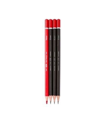مداد مشکی - قرمز  کلاسیک شش گوش الیپون بسته 4 تایی (1+3)  - کد 8110002