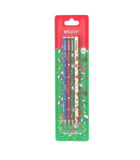 مداد مشکی فانتزی گرد الیپون بسته 4 تایی - کد 8102540