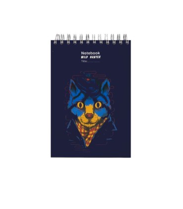 دفتر یادداشت جلد سخت سیمی 80 برگ پاپکو - طرح Wild Hunter