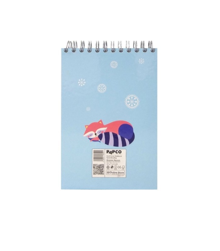 دفتر یادداشت جلد سخت سیمی 80 برگ پاپکو - طرح Dreamer Raccon