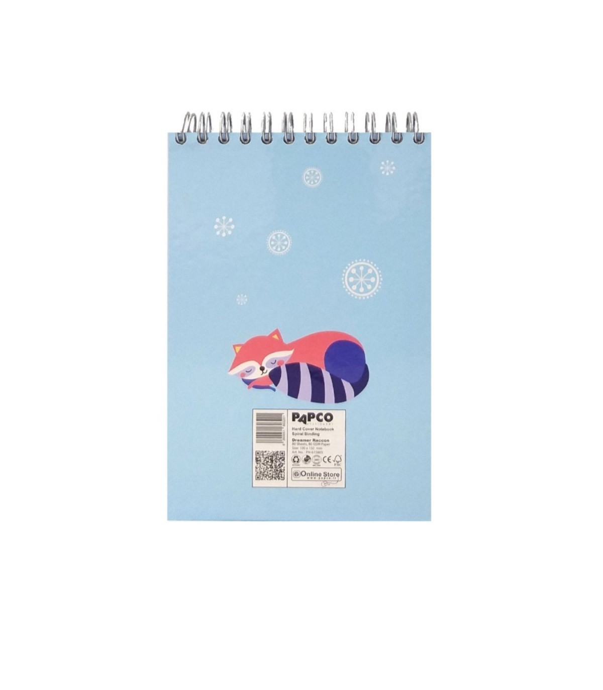 دفتر یادداشت جلد سخت سیمی 80 برگ پاپکو - طرح Dreamer Raccon