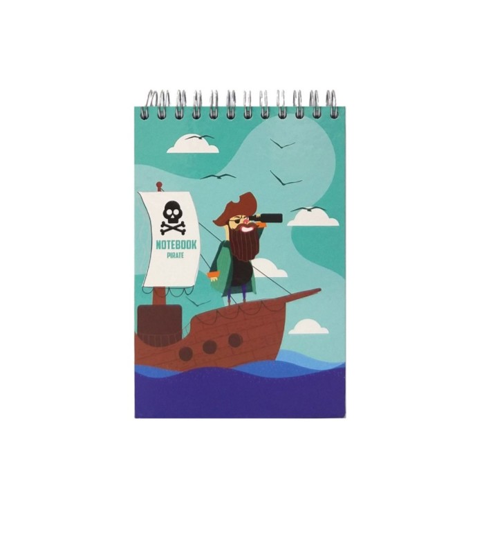 دفتر یادداشت جلد سخت سیمی 80 برگ پاپکو - طرح Pirate