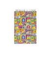 دفتر یادداشت جلد سخت سیمی 80 برگ پاپکو - طرح School Patchwork
