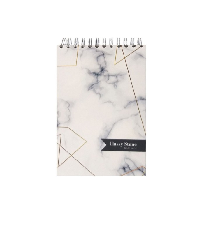دفتر یادداشت جلد سخت سیمی 80 برگ پاپکو - طرح Classy Stone