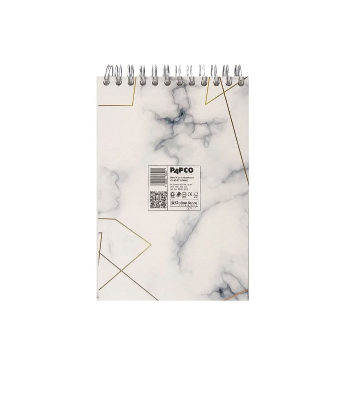دفتر یادداشت جلد سخت سیمی 80 برگ پاپکو - طرح Classy Stone