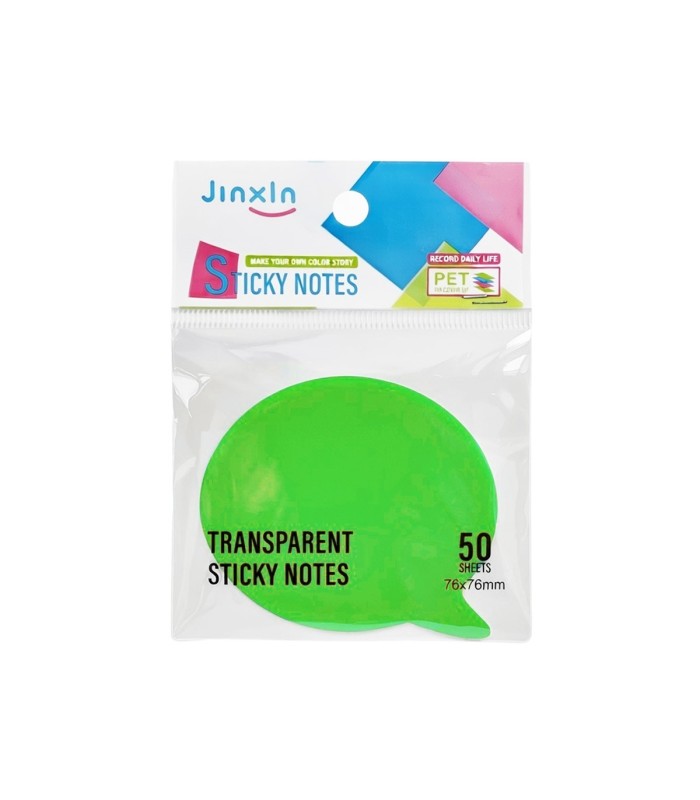 کاغذ یادداشت چسبدار (استیکی نوت) شفاف JinxIn مدل bubble - رنگ سبز