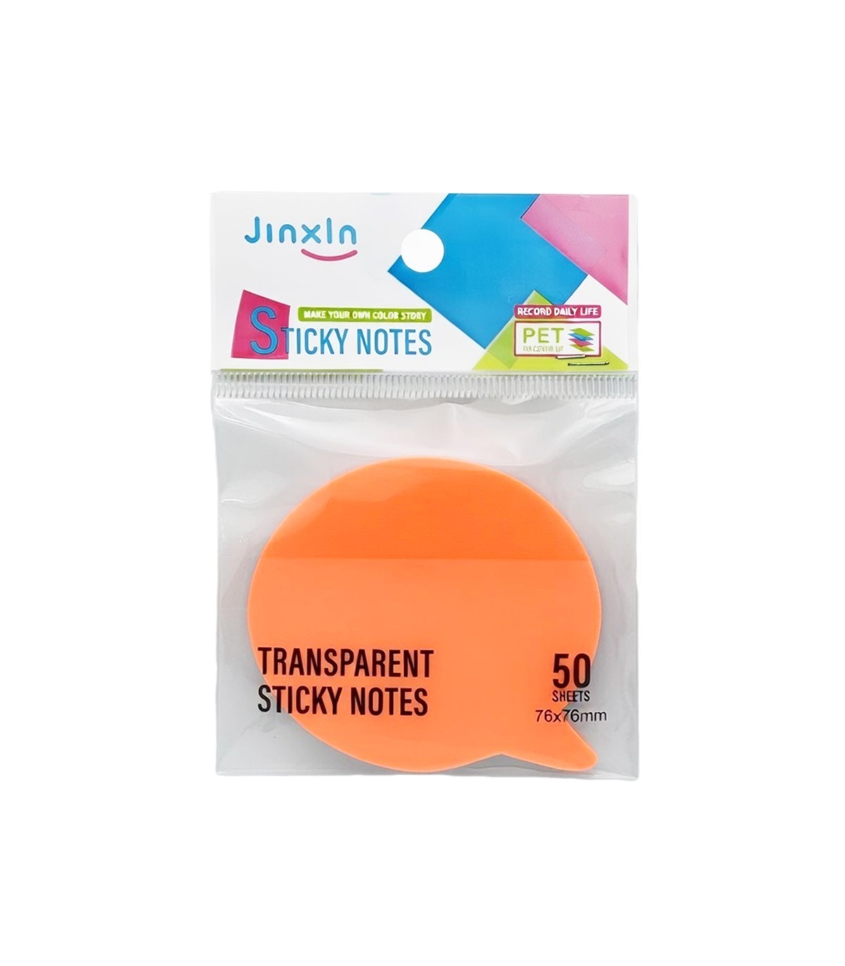 کاغذ یادداشت چسبدار (استیکی نوت) شفاف JinxIn مدل bubble - رنگ نارنجی