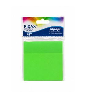 کاغذ یادداشت چسبدار (استیکی نوت) شفاف مربعی پیداکس P-390 رنگ سبز