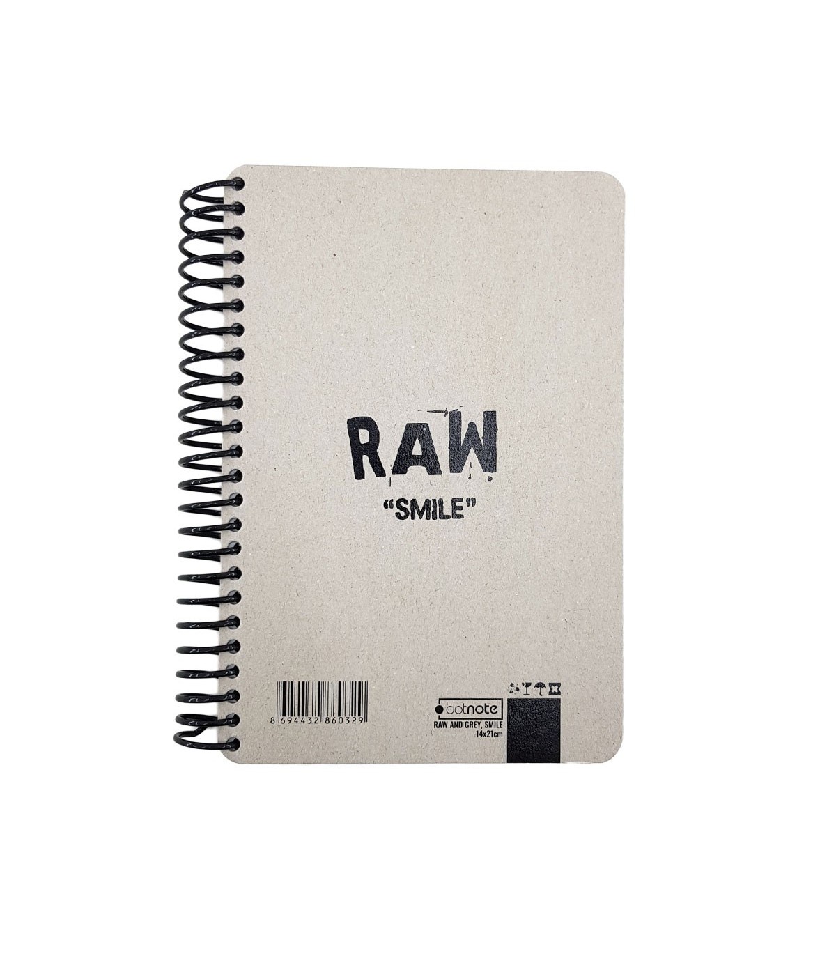دفتر 90 برگ RAW and GREY مدل SMILE