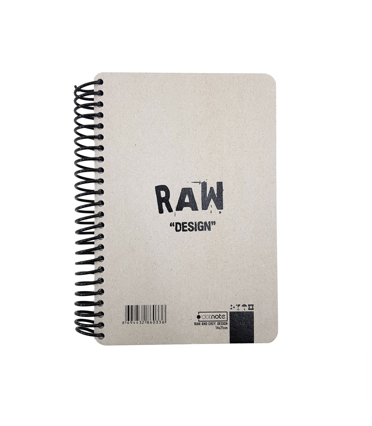 دفتر 90 برگ RAW and GREY مدل DESIGN