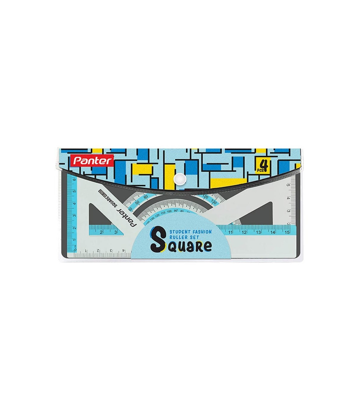ست 4 تکه خط کش فلزی Square پنتر