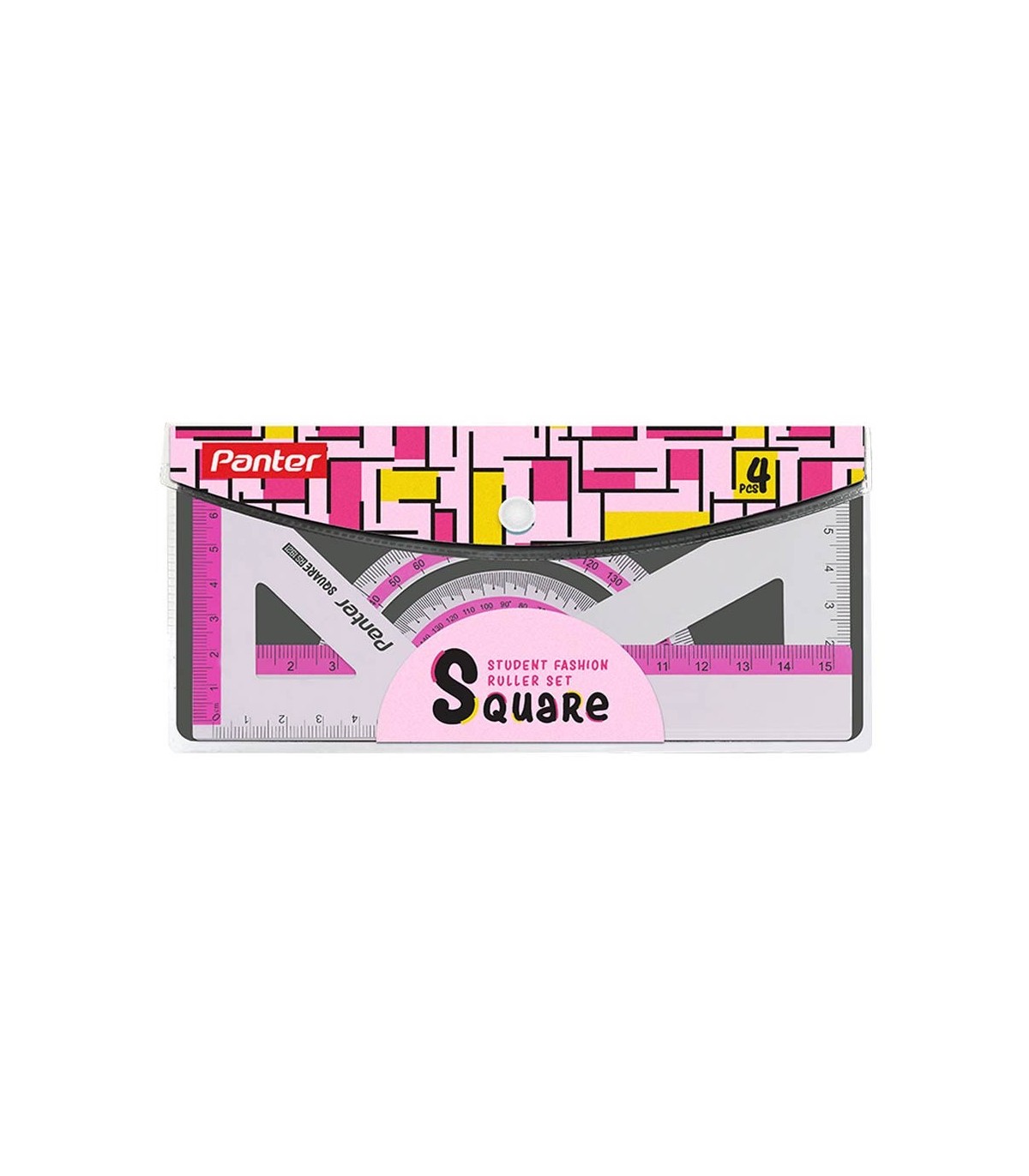 ست 4 تکه خط کش فلزی Square پنتر