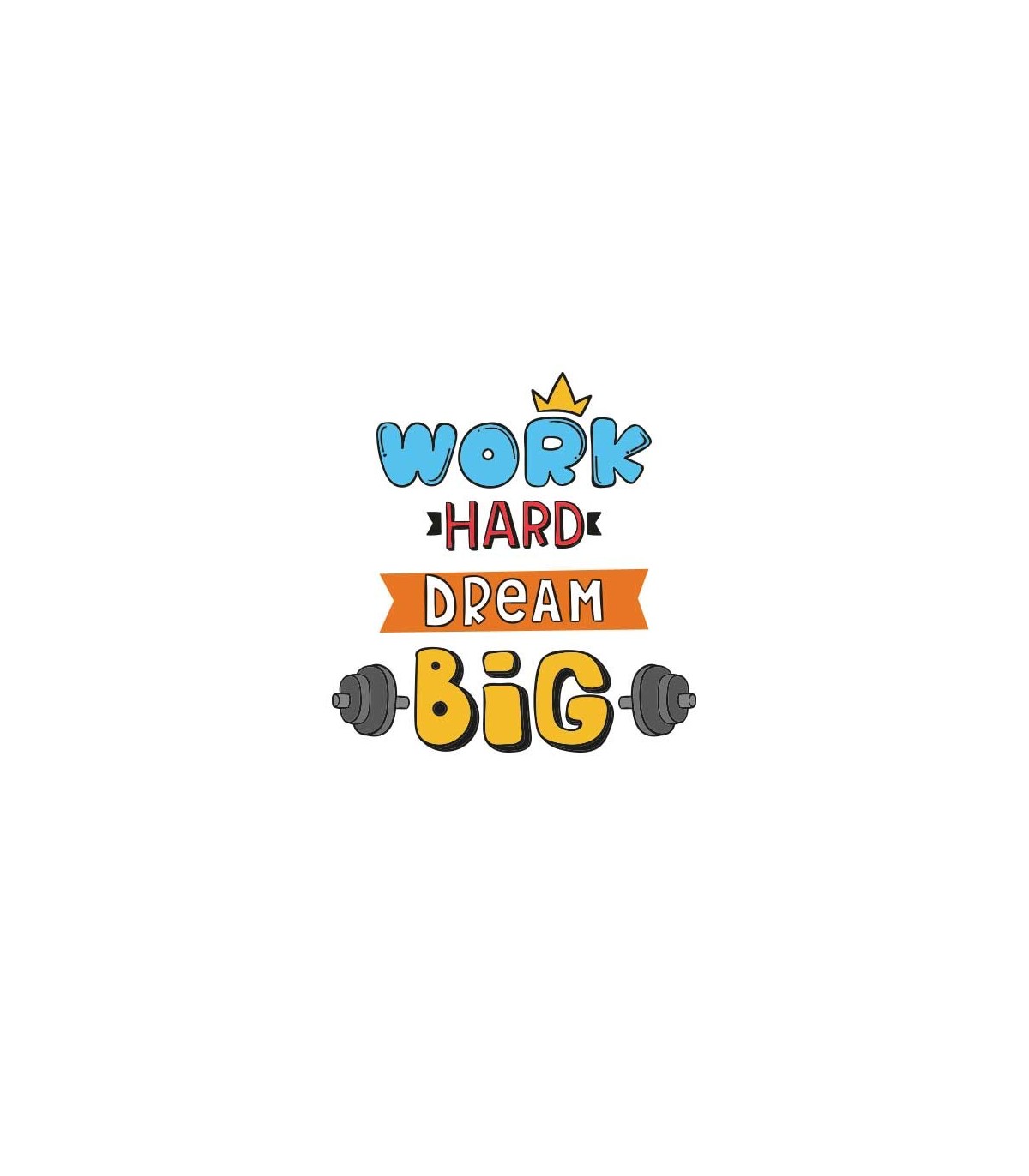 استیکر طرح work hard dream big