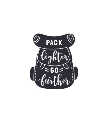 استیکر طرح pack lighter go further