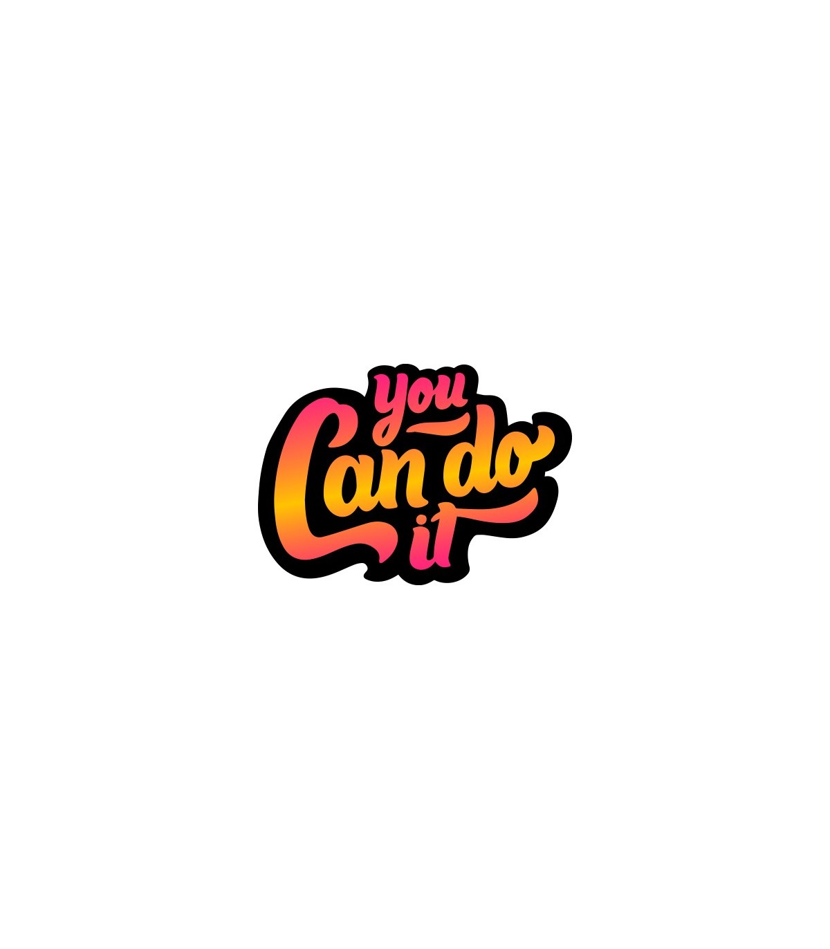 خرید اینترنتی استیکر طرح you can do it