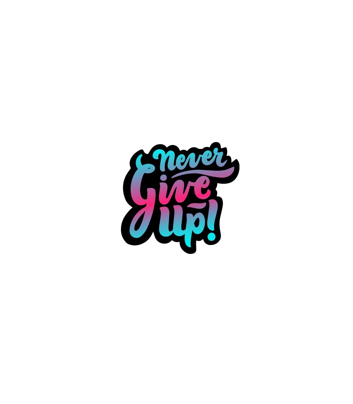 استیکر طرح never give up