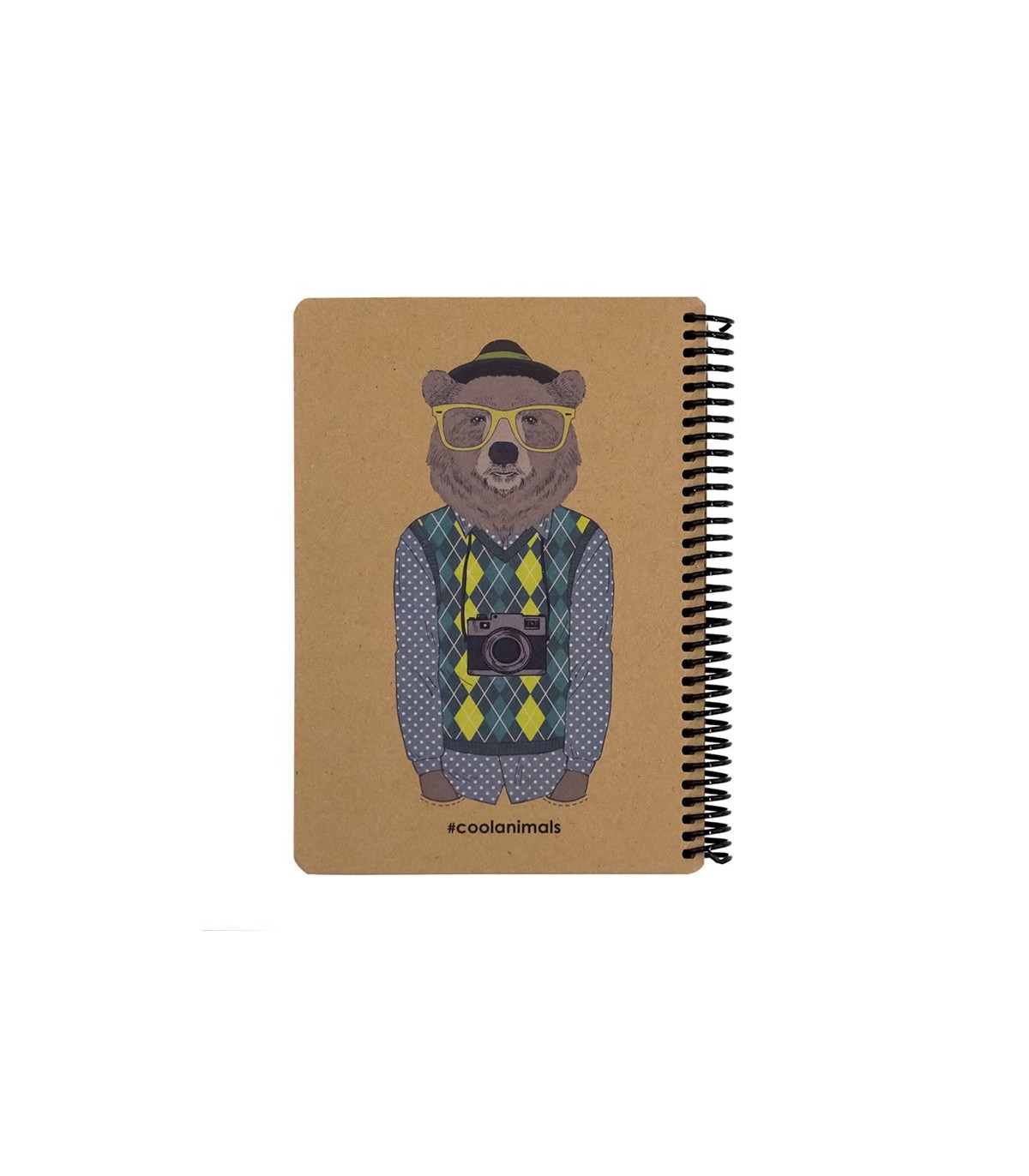 دفترچه سایز A5 سیمی 100 برگ دات نوت سری Coolanimals طرح خرس عکاس