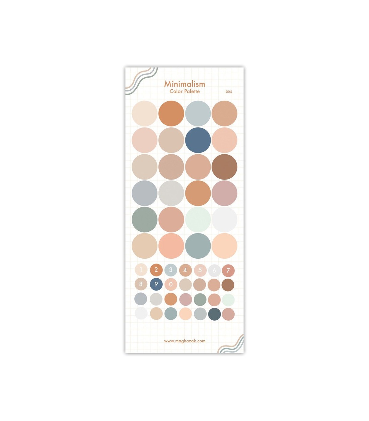 مجموعه استیکر پالت رنگ Minimalism