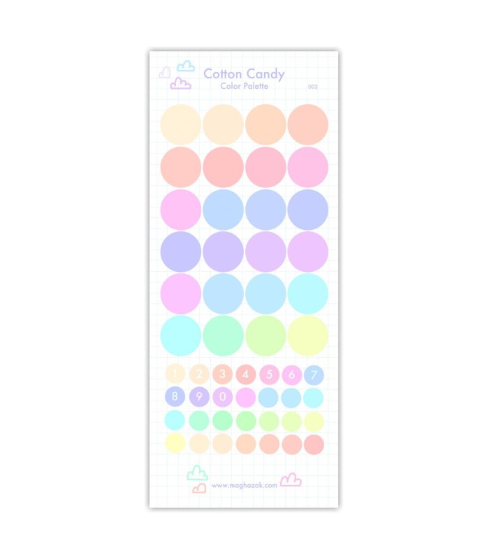 مجموعه استیکر پالت رنگ Cotton Candy